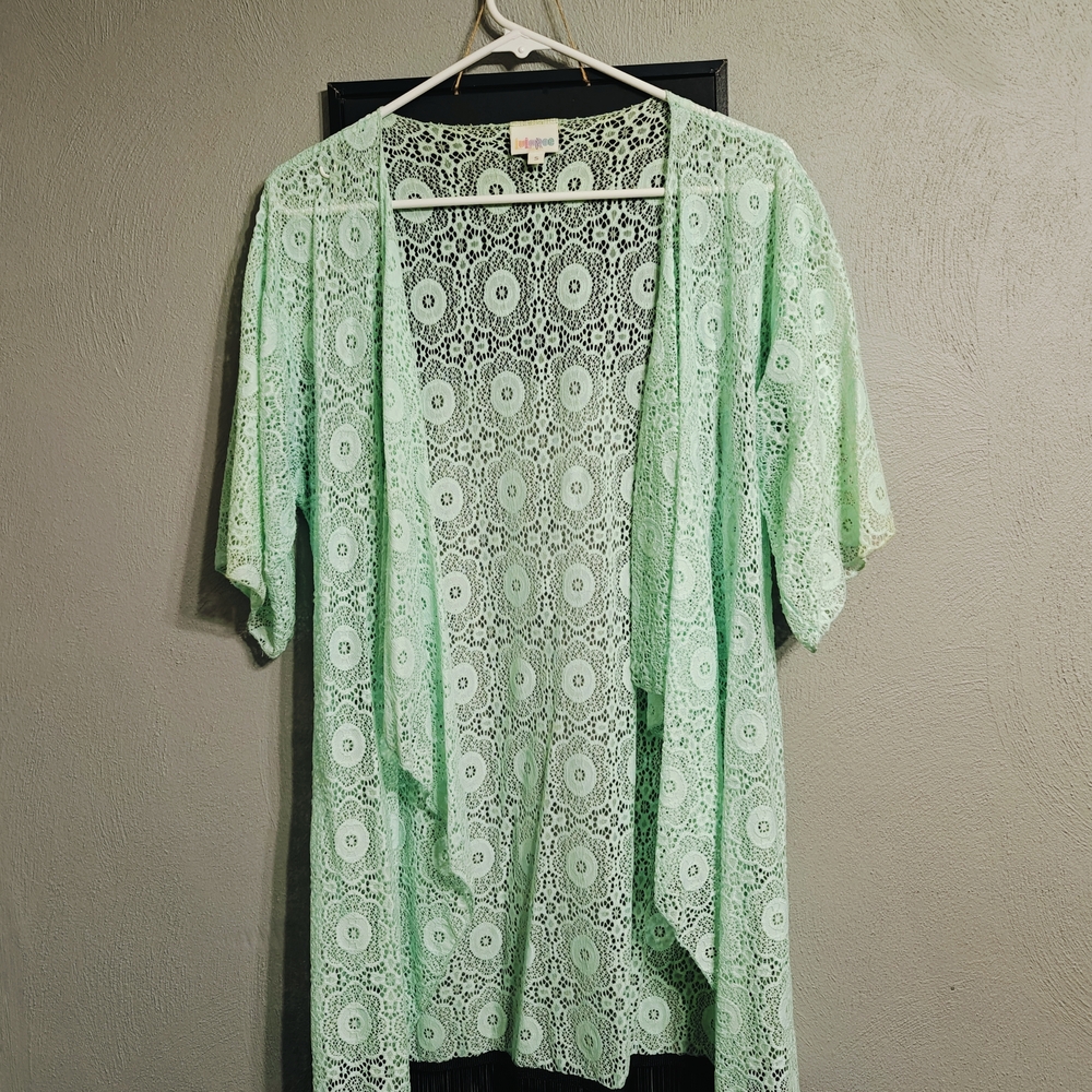 LuLaRoe Light Green Lace Kimono